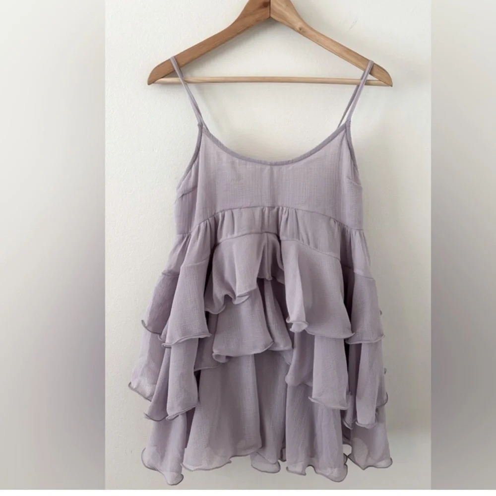 Free People Runaway Rockstar Layered Tiered Balletcore Sheer Mini Slip Dress New